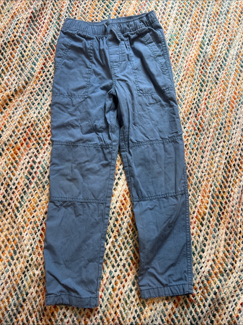Boy’s Elastic-Waist Lined Slate Blue Jogger Pants